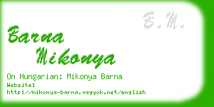 barna mikonya business card